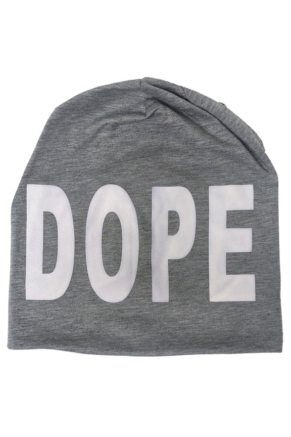 DOPE Grey Cotton Blend Beanie Hat