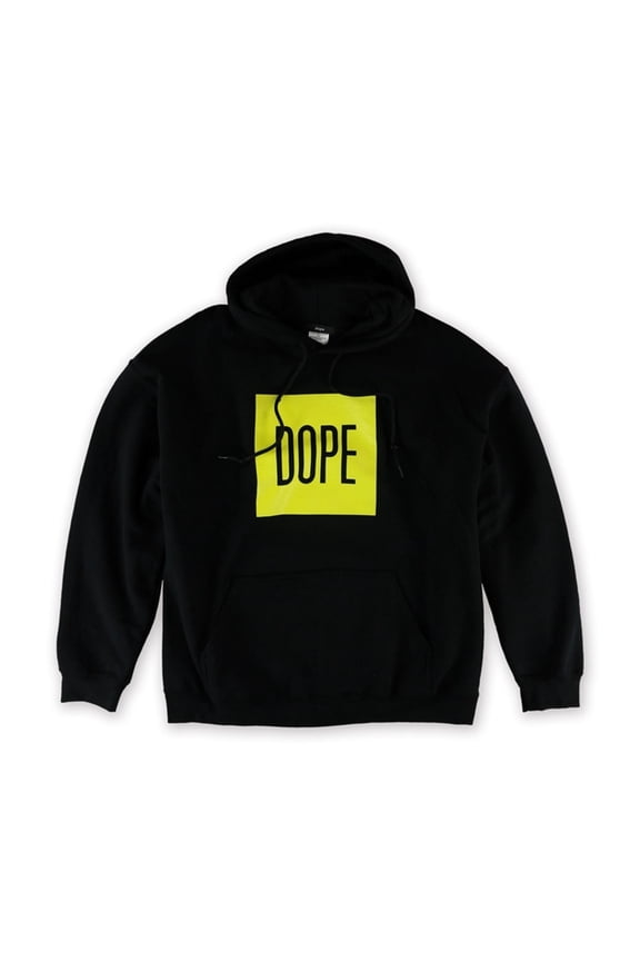 Mens The Box Pullover Hoodie Sweatshirt, Black, X-Large