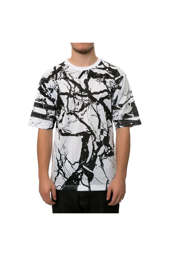 Mens The Carrara Football Jersey Graphic T-Shirt, White, Large