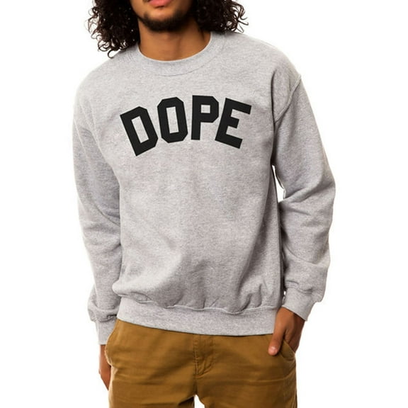 DOPE Mens The Collegiate Crewneck Sweatshirt, Grey, Medium
