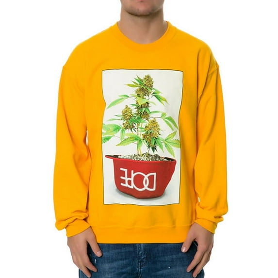 DOPE Mens The Potted Sweatshirt, Yellow, Medium