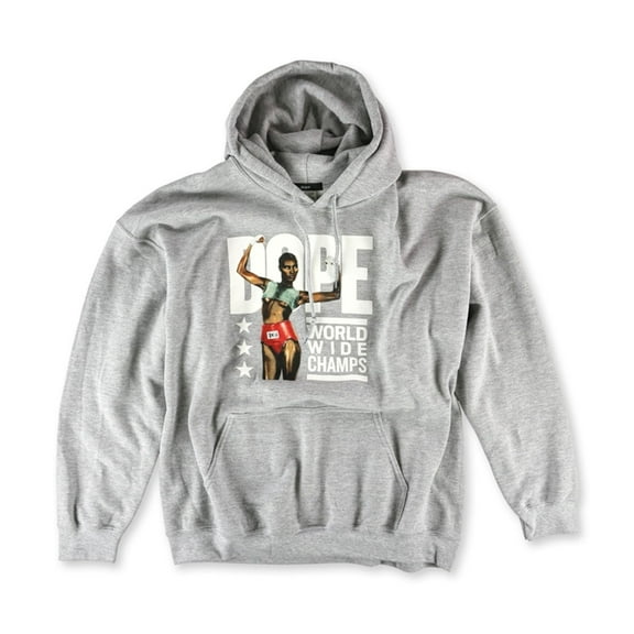 DOPE Mens The Worldwide Champs Hoodie Sweatshirt, Grey, X-Large