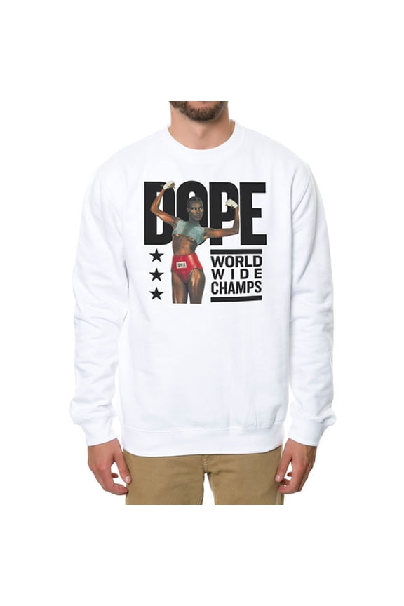 Mens The Worldwide Champs Sweatshirt, White, Medium