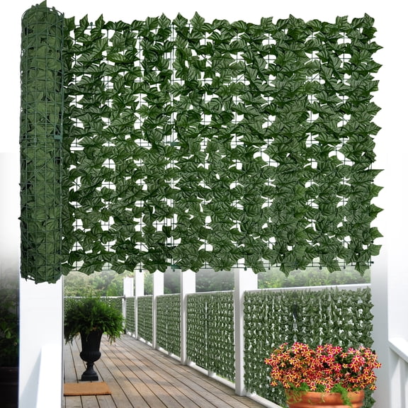 DOPGIB 40X160 in Artificial Ivy Privacy Fence Wall Screen, UV-Anti Faux Greenery Backdrop Ivy Vine Leaf Hedges Fence Panels for Patio, Balcony, Garden, Backyard Indoor Outdoor Green Wall Decor