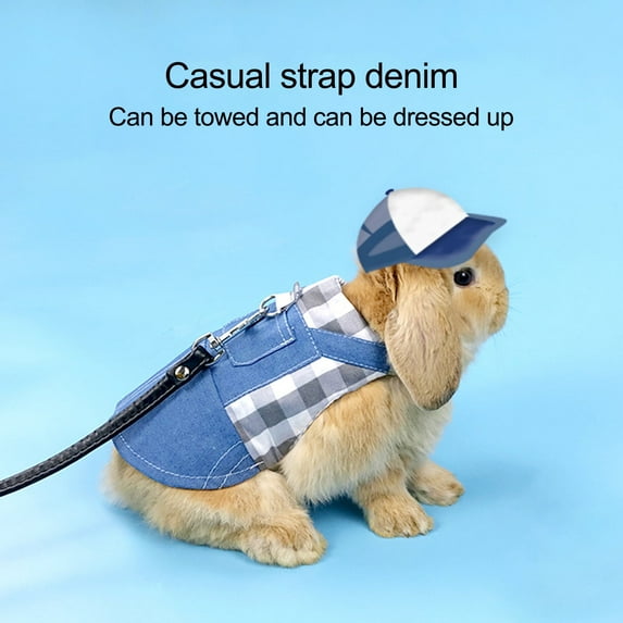 DOPI 1 Set Bunny Clothes with Traction Rope Comfortable Fashion Small Animal Harness Jacket Pet Clothes