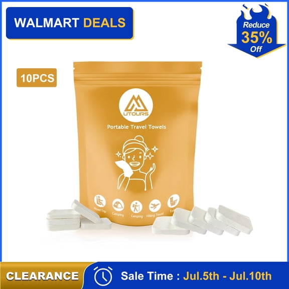 DOPI 10PCS Compressed Towels, Reusable Toilet Paper Tablets Coin Tissues Camping Wipes