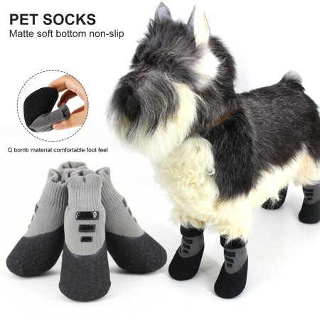 DOPI 4Pcs Pet Shoes Waterproof Anti-slip Good Elasticity Pet Dogs Sneakers for Large Medium Small Dogs