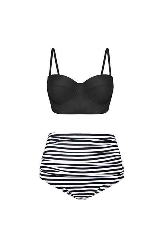 Beach Women's Sexy Hard Package Gathered Slim Bikini Split Swimsuit