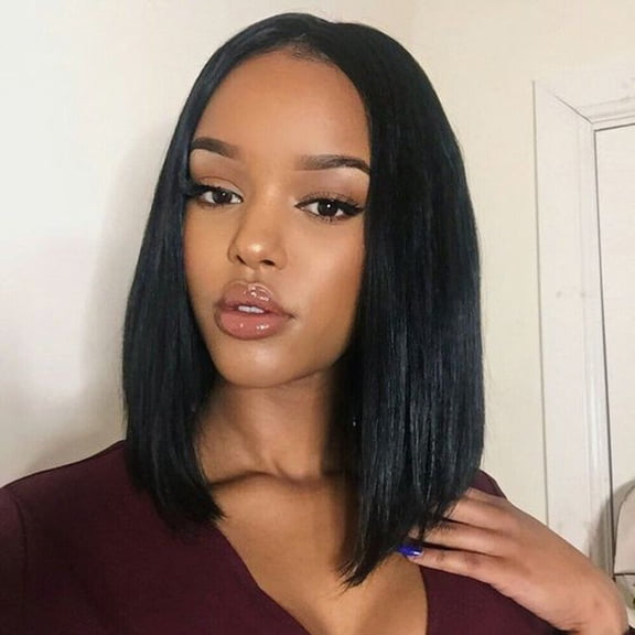 DOPI Bob Style Human Fiber Hair Wig Brazilian Virgin Wig Short Hair Fluffy Head Cover