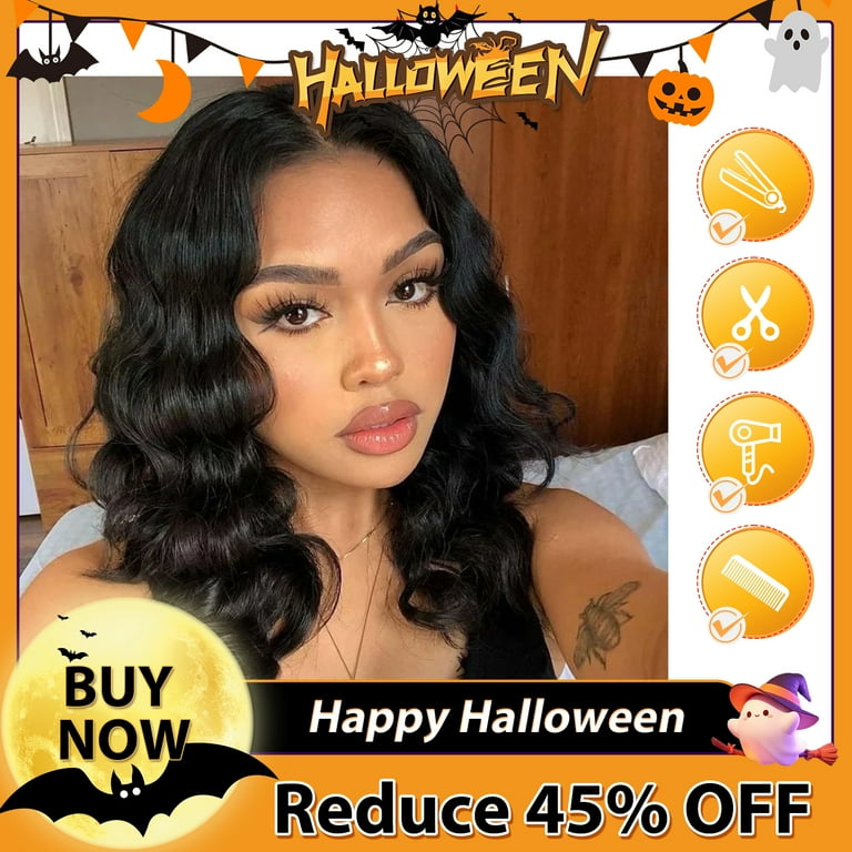 DOPI Body Wave 4x4 Lace Front Wig Human Hair for Women Brazilian