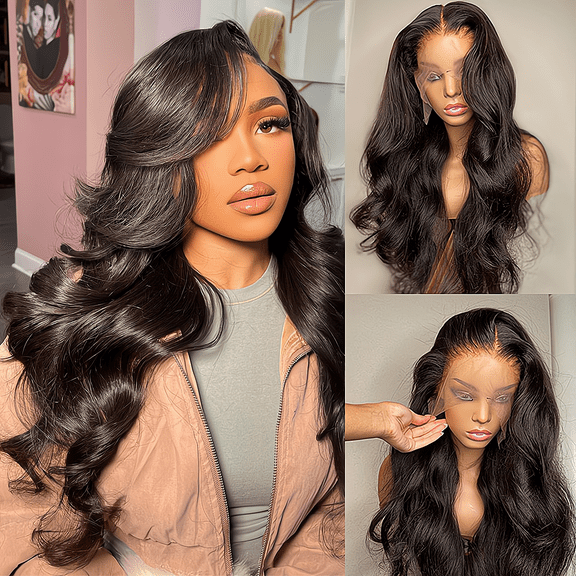 DOPI Body Wave Frontal Wig 13x4 Lace Front Wigs for Women Human Hair 180% Density Glueless Brazilian Virgin Hair Natural Col