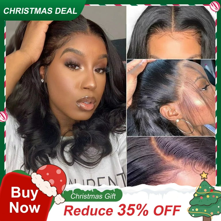 DOPI Body Wave Frontal Wig 4x4 Lace Front Wigs for Black Women Human Hair 180 Density Pre Plucked Glueless Brazilian Virgin Hair Wet and Wavy Natural Color 12 Inch Walmart