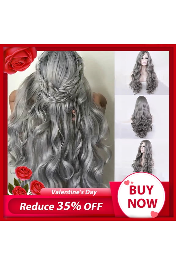 Brazilian Virgin Hair Full Lace Cap Band Human Hair Wigs For Black Women 70CM Sexy Gradient Grey Party Wigs Long Curly