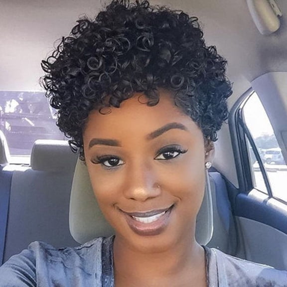 DOPI Brazilian Virgin Hair Full Lace Cap Band Human Hair Wigs For Black Women Fashion Women's Curly Wave Hair Wigs Wavy Sho