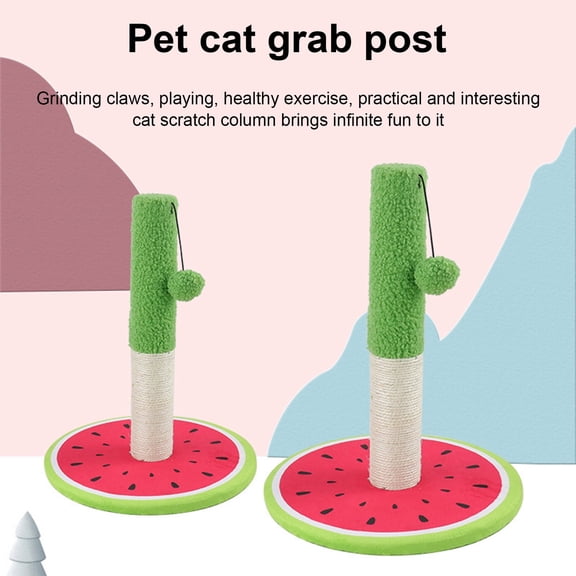 DOPI Cat Climbing Tree Fun Comfortable Sisal Cartoon Watermelon Cat Scratching Post for Home