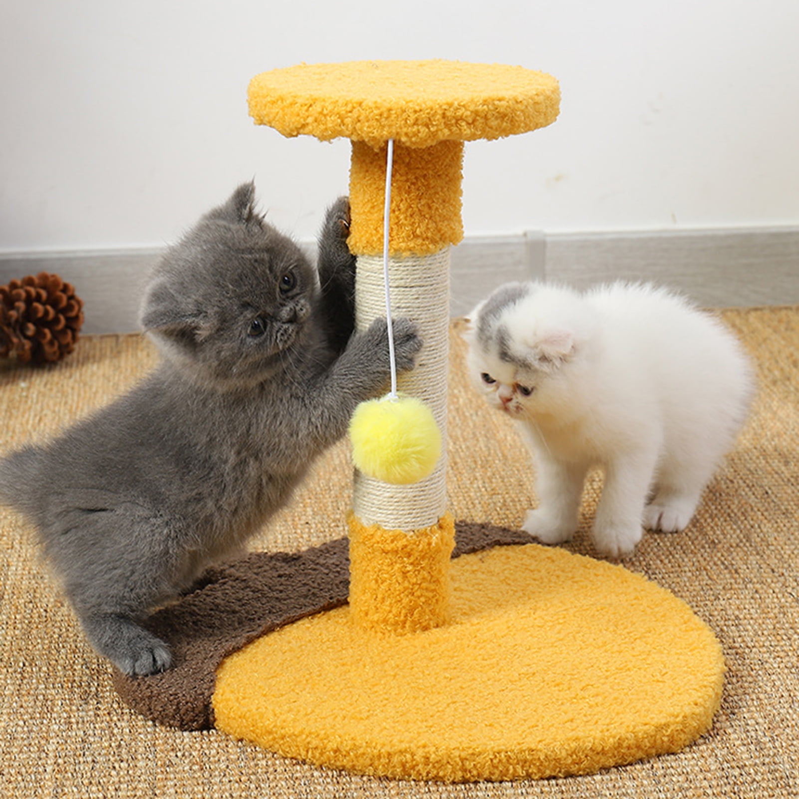 DOPI Cat Scratcher Tower Skin Friendly Relieve Boredom Natural Sisal Stable Kitten Scratching Post for Indoor