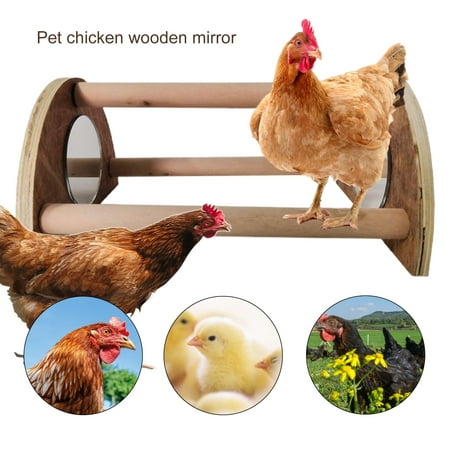 DOPI Chick Stand with Mirrors DIY Installation Wooden Hen Training Platform Perch Stand for Chick