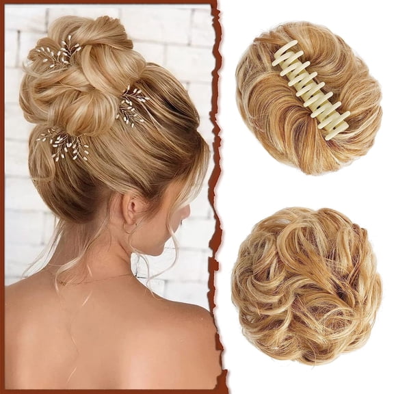 DOPI Curly Bun Extension Messy Bun Hair Piece Scrunchie Updo Wrap Hair Extensions Beauty Salon Straight Hair Fun Lace Wavy Curls Braided Hair Synthetic Hair bohon Perfect for Party Everyday