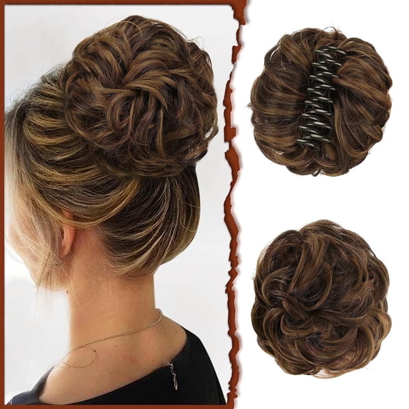 DOPI Curly Bun Extension Messy Bun Hair Piece Scrunchie Updo Wrap Hair Extensions Beauty Salon Straight Hair Fun Lace Wavy Curls Braided Hair Synthetic Hair bohon Perfect for Party Everyday