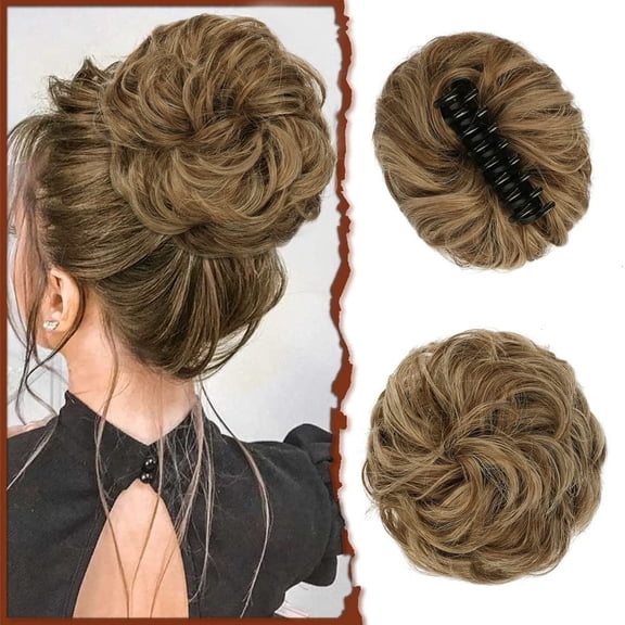 DOPI Curly Bun Extension Messy Bun Hair Piece Scrunchie Updo Wrap Hair Extensions Beauty Salon Straight Hair Fun Lace Wavy Curls Braided Hair Synthetic Hair bohon Perfect for Party Everyday