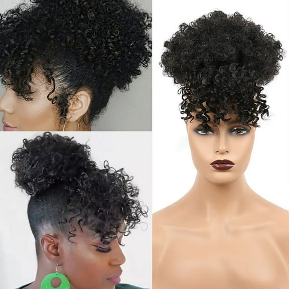 DOPI Curly Hair Explosion Hair Pack Bangs Wig Small Curly Hair Pack
