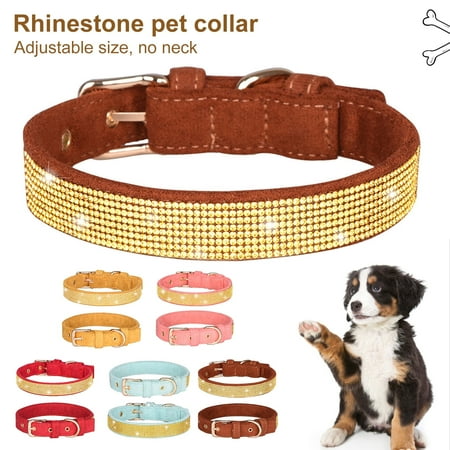 DOPI Dog Collar Inlaid Rhinestone Decor Pet Grooming Adjustable Shiny Pet Dogs Collar Neck Circle Pet Product