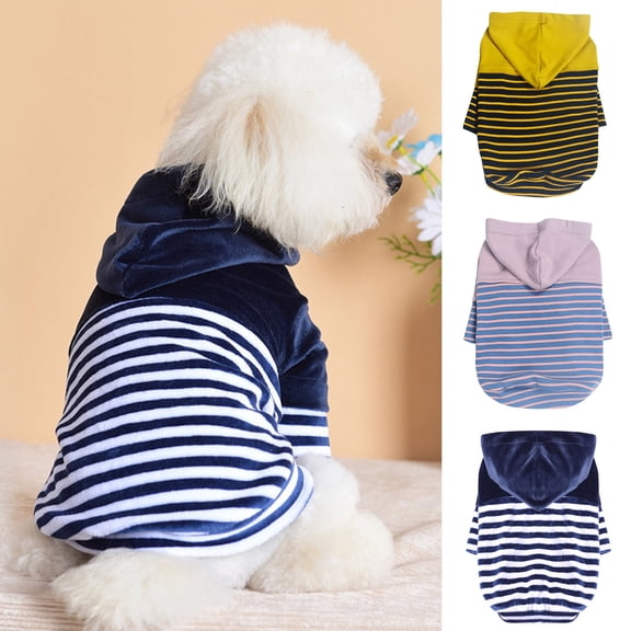 DOPI Dogs Sweatshirt Stripes Pattern Cosplay Adorable Cute Pet Hoodie Costume for Autumn Winter