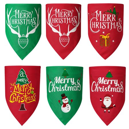 DOPI Eye-catching Pets Bib Soft Polyester Cotton Decorative Christmas Dog Cats Bandanas for Home