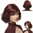 thumbnail image 1 of DOPI Fashion Synthetic Short Red Wine Curly Hair Wig Natural Hair Wigs Female Fiber, 1 of 4