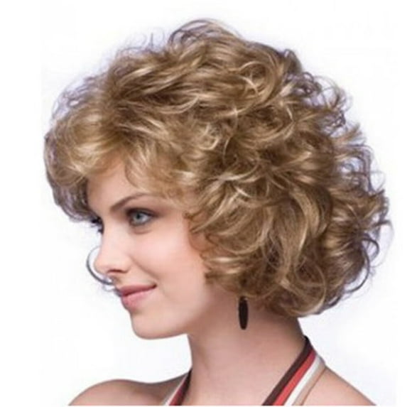 DOPI Fashion Wigs Hood Ladies Atmospheric Paragraph Curly Elegant Short Hair wig