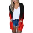 thumbnail image 1 of DOPI Fashion Women's Casual Loose Button Printed Long Sleeve Pocket Long Cardigan, 1 of 6