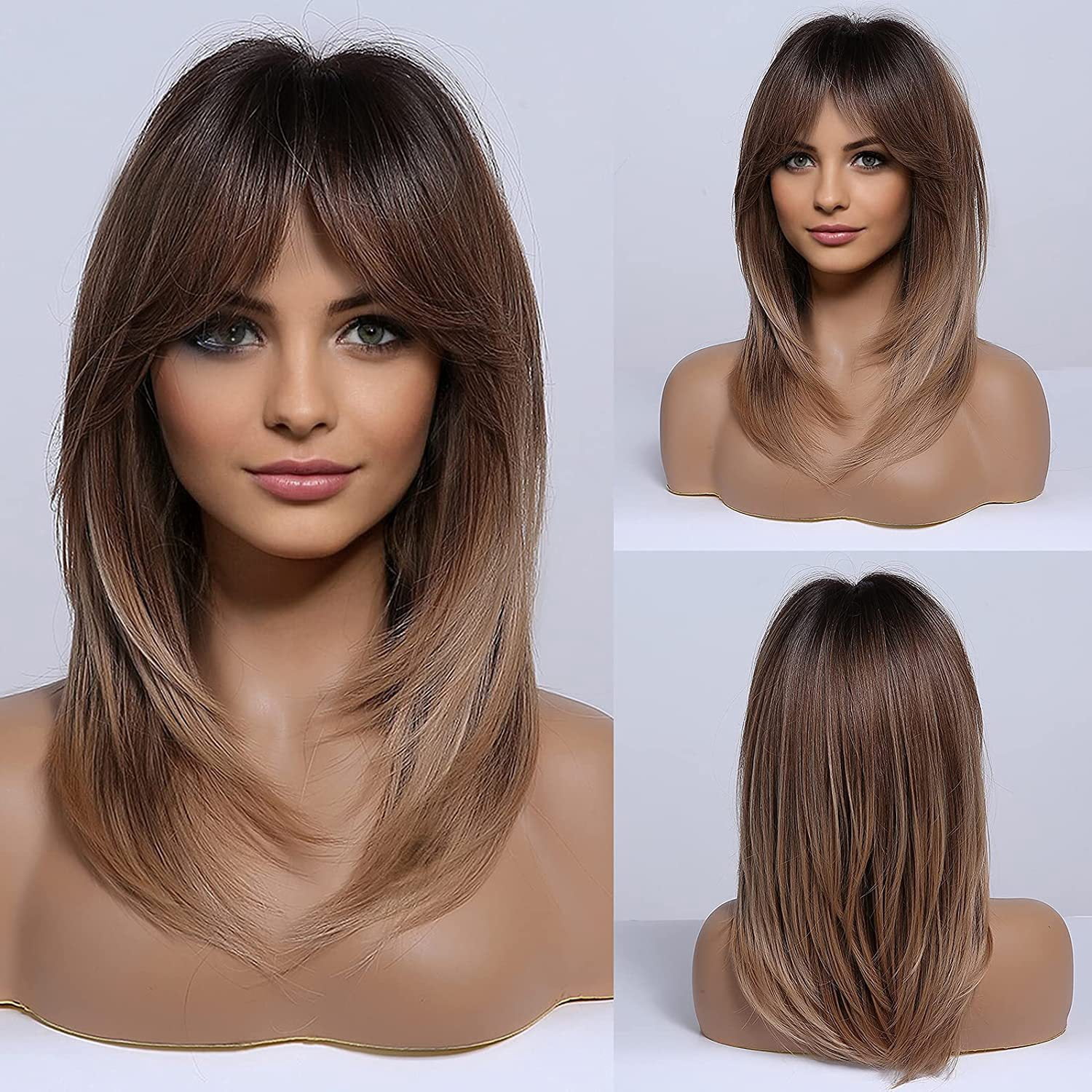 Beauty Gradient Mix Wig With Bangs main image 0
