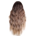 thumbnail image 1 of DOPI Gradient Gold Ladies Transparent Lace Front Wig Brazilian Water Wave Front Lace Wig Natural Color Deep Wave Front Lace Wig Natural Color Curly(2Pack), 1 of 1