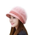 thumbnail image 1 of DOPI Hats Rabbit Cap Skullies Women Winter Knitted Hat Fashion Baseball Caps PinkOne size(2pack), 1 of 2