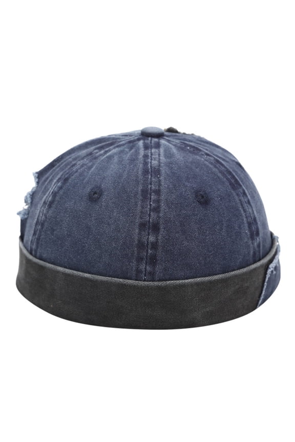 Hats for Women Winter Warm Hats Men Women Hat Cap Casual Docker Sailor Mechanic Brimless Washed Hole Hat