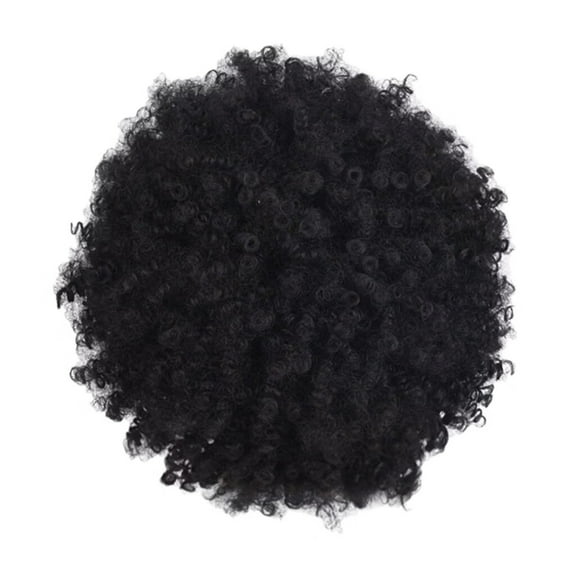 DOPI Headband Wigs Black Synthetic Curly Wigs for Women Short Wig African American Natural Black