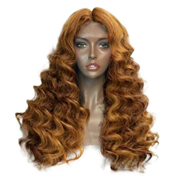 DOPI Headband Wigs Women Fashion Lady Long Curly Gold Hair Cosplay Party Wig(2Pack)