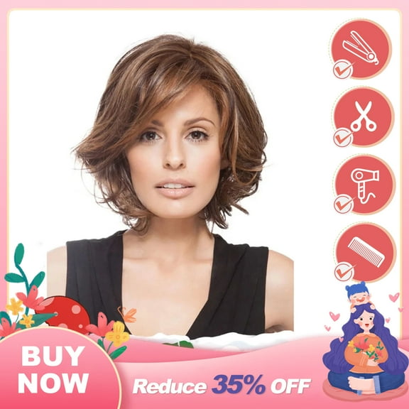 DOPI Human Hair Wigs For Women Black Color Natural Lace Hair Fashion Women's Sexy Full Wig Short Wig Curly Wig Styling Cool