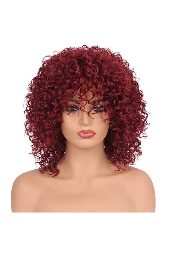 Human Hair Wigs For Women Black Color Natural Lace Hair Synthetic Curly Hair Wigs Woman Short Kinky Hair Jet Black Hea
