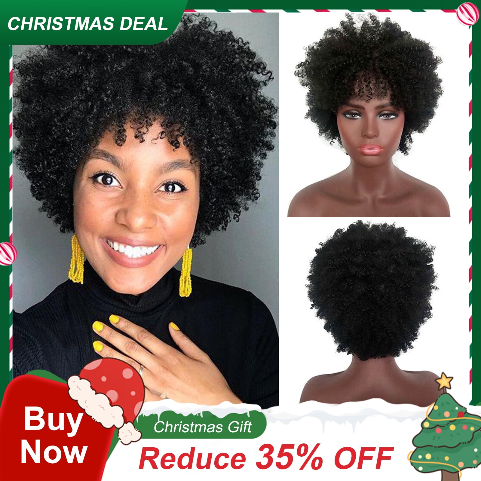 DOPI Human Hair Wigs For Women Black Color Natural Lace Hair Women's Fashion Wig Black Synthetic Hairshort Wigs hair Wave W