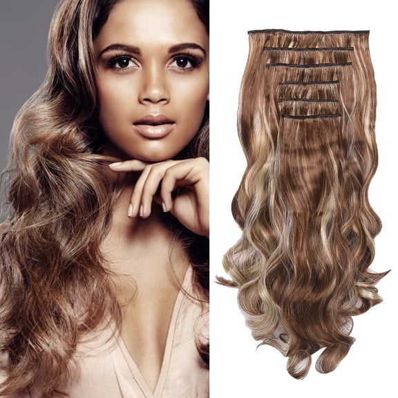 DOPI Human Hair Wigs For Women Real As Remy Fashion Hair Long Clip In Hair Extensions Full Head Curly Wig