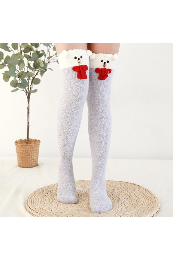 Over Knee Cartoon Thigh High Home Socks Winter Socks Socks Women's Warm High Leggings Warm Socks Stockings Garter Garter Thigh Highs Large Fishnets Thigh High Garter Belt Tights Thigh High