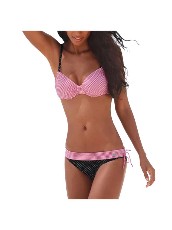 Ladies Sexy Swimwear Split Bikini Plaid Printed Swimwear Sexy Bikini