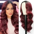 thumbnail image 1 of DOPI Long Copper Red Auburn Wig for Black Women 26 Inch Wavy Wig Natural Looking Synthetic Middle Part Curly Wavy Wig for Daily Party Use Heat Resistant Fiber Wig, 1 of 6