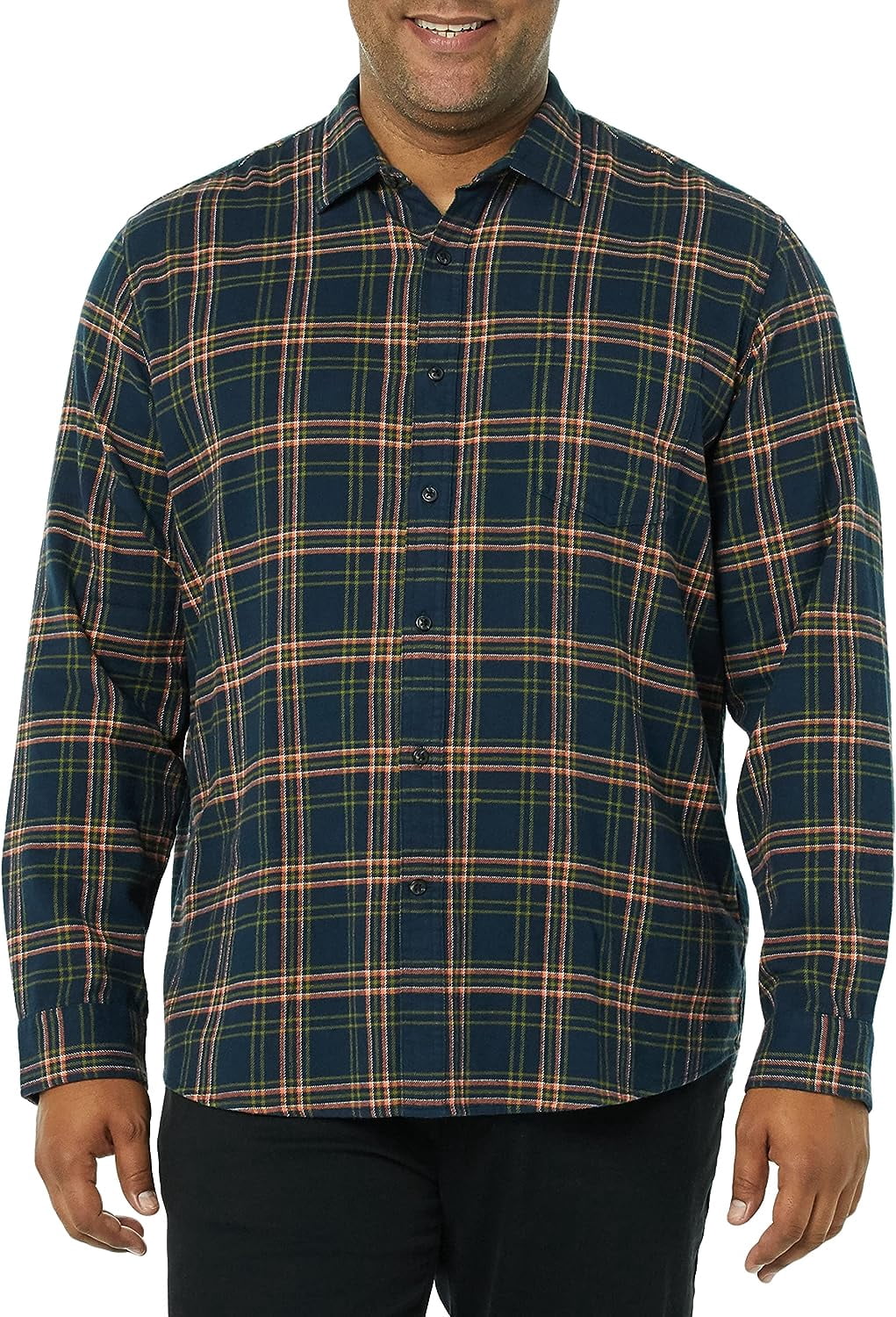 DC Men's Northboat Long Sleeve Flannel Shirt - Lightweight Cotton Oxford Button-Down | Regular Fit
