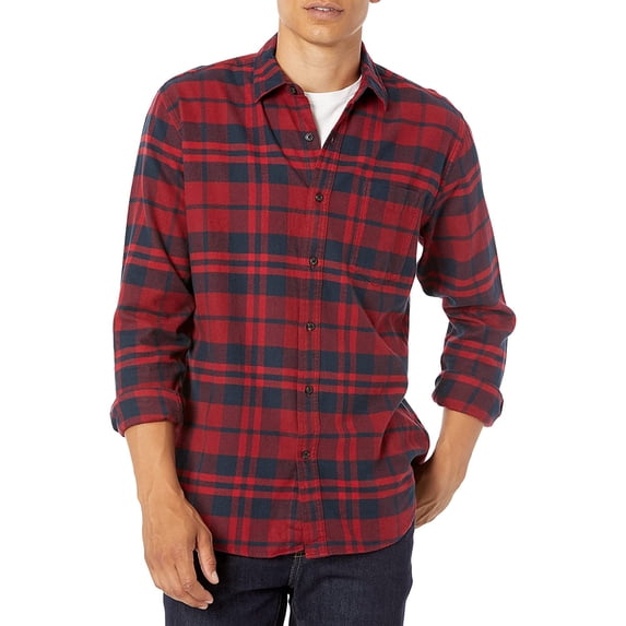 DOPI Men Long Sleeved Flannel Shirt Striped Shirt Men's Plaid Coat Autumn And Winter Daily Coat (available In Large And High Sizes)