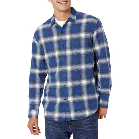 DOPI Men Long Sleeved Flannel Shirt Striped Shirt Men's Plaid Coat Autumn And Winter Daily Coat (available In Large And High Sizes)