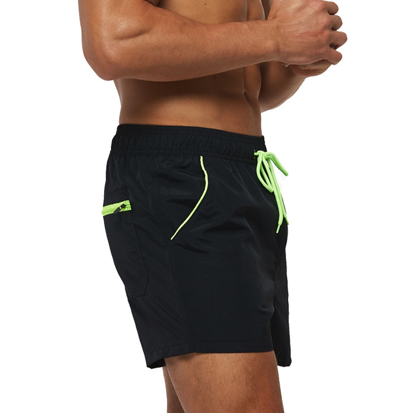 DOPI Men's Slim Swim Shorts with Zipper Pockets Quick Dry Swimsuit Sports Swim Trunks