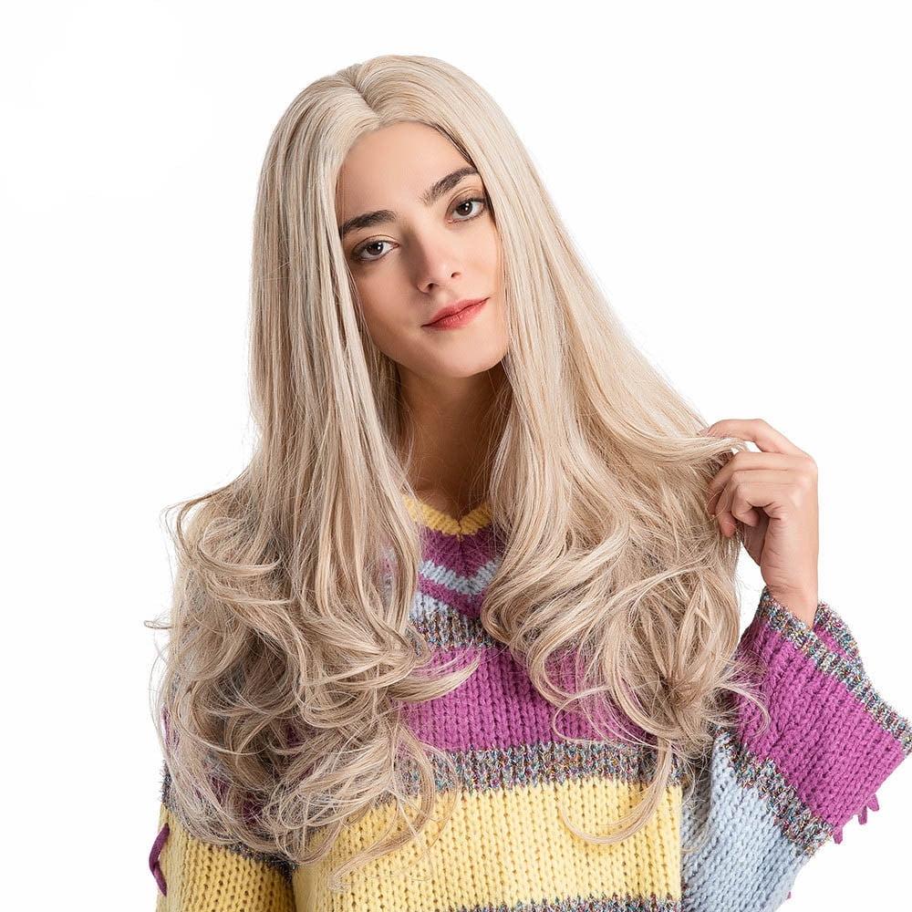 DOPI Outdoor electronic productsFashion Wavy Light Blonde Long Curly