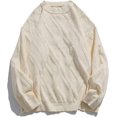 thumbnail image 1 of DOPI Oversized Knit Sweater Solid Vintage Pullover Sweater Unisex Woven Crewneck Knitted Tops Multicolored Autumn Sweater, 1 of 4